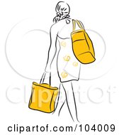 Poster, Art Print Of Woman Walking Away With Shopping Bags