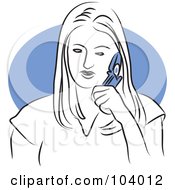 Poster, Art Print Of Woman Talking On A Flip Phone