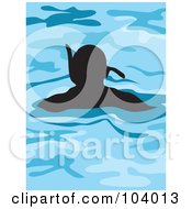 Poster, Art Print Of Silhouetted Man Snorkeling
