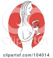 Royalty Free RF Clipart Illustration Of A Woman Holding Wine by Prawny
