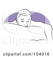 Royalty Free RF Clipart Illustration Of A Tired Man On A Bed