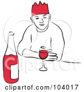 Poster, Art Print Of Man With Red Wine