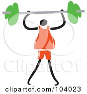 Poster, Art Print Of Fitness Man Lifting A Barbell