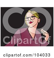 Royalty Free RF Clipart Illustration Of A Blond Pop Art Styled Woman In A Purple Shirt