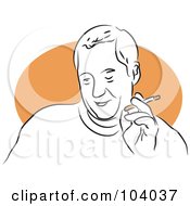 Royalty Free RF Clipart Illustration Of A Man Smoking