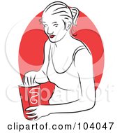 Royalty Free RF Clipart Illustration Of A Woman Eating A Snack