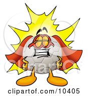 Clipart Picture Of A Soccer Ball Mascot Cartoon Character Dressed As A Super Hero