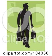 Poster, Art Print Of Silhouetted Man Shopping