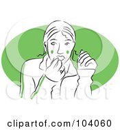 Royalty Free RF Clipart Illustration Of A Woman Biting Her Nails