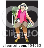 Royalty Free RF Clipart Illustration Of A Pop Art Styled Old Woman In A Chair