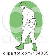 Royalty Free RF Clipart Illustration Of A Walking Soldier by Prawny