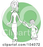 Poster, Art Print Of Woman And Daughter Holding Hands