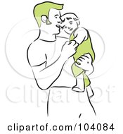 Poster, Art Print Of Happy Father Holding His Son