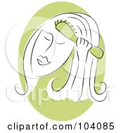 Royalty Free RF Clipart Illustration Of A Woman Brushing Her Hair