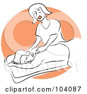 Royalty Free RF Clipart Illustration Of A Woman Massaging A Client by Prawny