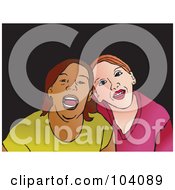 Royalty Free RF Clipart Illustration Of Two Pop Art Styled Women