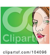 Royalty Free RF Clipart Illustration Of A Pop Art Styled Woman With Green Eyes