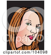 Royalty Free RF Clipart Illustration Of A Pop Art Styled Red Haired Woman