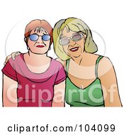 Poster, Art Print Of Two Pop Art Styled Women Wearing Shades