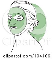 Woman Wearing A Green Face Mask