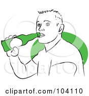 Poster, Art Print Of Man Drinking A Beer