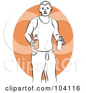 Royalty Free RF Clipart Illustration Of A Man Holding Beverages