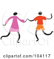 Royalty Free RF Clipart Illustration Of A Couple Dancing And Holding Hands