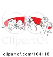 Royalty Free RF Clipart Illustration Of A Group Of Girlfriends Having Fun by Prawny
