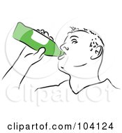 Poster, Art Print Of Man Chugging A Beer