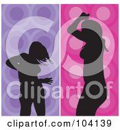 Poster, Art Print Of Digital Collage Of Two Silhouetted Female Dancers