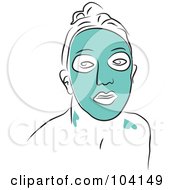 Poster, Art Print Of Woman Wearing A Green Facial Mask
