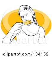 Royalty Free RF Clipart Illustration Of A Woman Eating A Popsicle