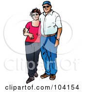 Royalty Free RF Clipart Illustration Of A Happy Middle Aged Couple Standing