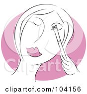 Royalty Free RF Clipart Illustration Of A Woman Applying Eyeshadow With A Brush