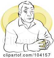 Man Sitting With Coffee