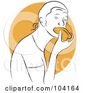 Royalty Free RF Clipart Illustration Of A Man Eating A Hot Dog by Prawny