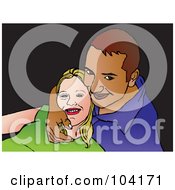 Royalty Free RF Clipart Illustration Of A Happy Couple Cuddling