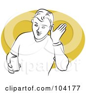 Royalty Free RF Clipart Illustration Of A Man Holding Up His Hand