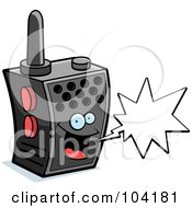 Happy Walky Talky Character With A Word Balloon