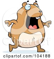 Royalty Free RF Clipart Illustration Of A Happy Walking Hamster by Cory Thoman