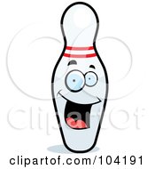 Royalty Free RF Clipart Illustration Of A Happy Bowling Pin by Cory Thoman