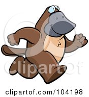 Royalty Free RF Clipart Illustration Of A Running Platypus by Cory Thoman