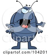 Royalty Free RF Clipart Illustration Of A Mad Pill Bug Yelling And Pointing by Cory Thoman