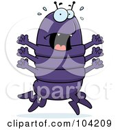 Royalty Free RF Clipart Illustration Of A Purple Centipede Screaming And Panicking by Cory Thoman