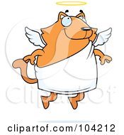 Poster, Art Print Of Chubby Orange Angel Cat