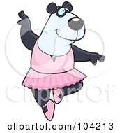 Royalty Free RF Clipart Illustration Of A Dancing Panda Ballerina by Cory Thoman