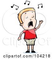 Royalty Free RF Clipart Illustration Of A Singing Blond Boy