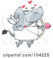 Poster, Art Print Of Cupid Elephant Taking Aim With An Arrow
