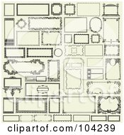Royalty Free RF Clipart Illustration Of A Digital Collage Of Frames And Borders On Beige