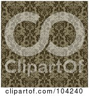 Poster, Art Print Of Brown Background Pattern Of Floral Designs